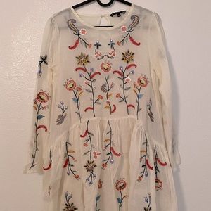 SHEER EMBROIDERED TUNIC